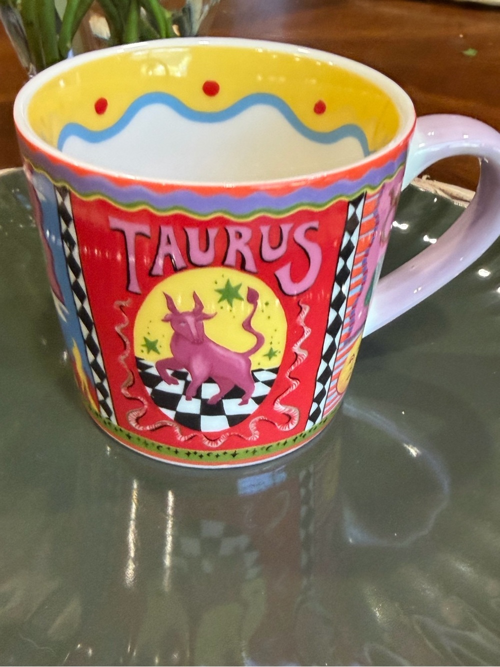 Anthropologie Eleanor Bowmer Taurus Zodiac Colorful Ceramic Mug